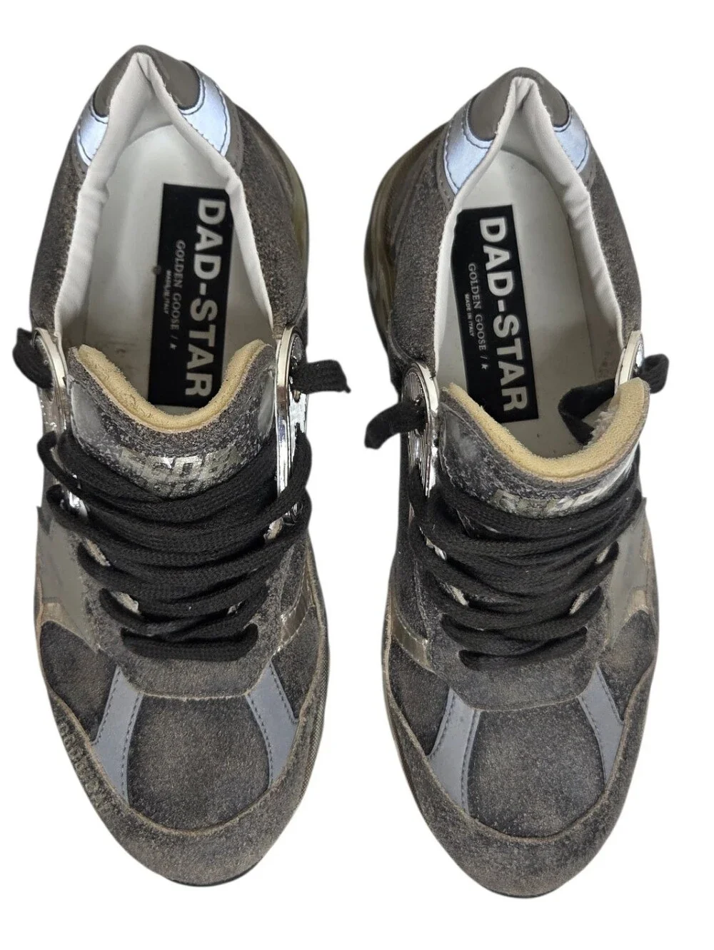 GOLDEN GOOSE DAD-STAR Metallic Gray Sneaker